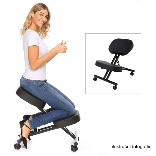 Ergonomická kľakačka, šedohnědá taupe / černá, RUFUS (0000254516) — Memela.cz