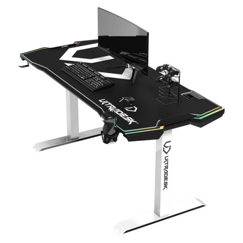 ULTRADESK Herní stůl FORCE SNOW 166×70 cm — bílá