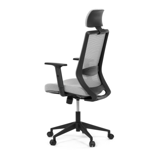 Židle kancelářská, černá MESH síťovina, černá látka, plastový kříž, synchronní mechanismus, kolečka pro tvrdé povrchy - Brevné variany: Zelená