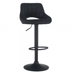Barová židle, černá látka s efektem broušené kůže, LORASA (0000230858) — Memela.cz