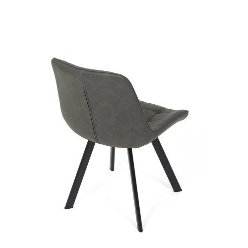 Židle jídelní, černá látka v dekoru broušené kůže, černý kov - Brevné variany: GRN3