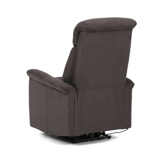 TV a relaxační křeslo s elektrickým ovládáním, potah hnědá látka