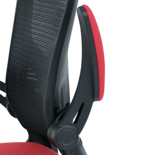 Kancelářská židle, černý plast, černá látka, sklápěcí područky, kolečka pro tvrdé podlahy - Brevné variany: Růžová