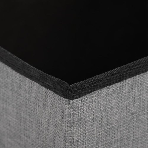 Taburet s úložným prostorem, látka černá - Brevné variany: Šedá