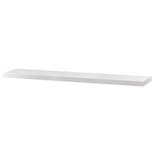 Polička nástěnná 120 cm, MDF, barva černý vysoký lesk, baleno v ochranné fólii