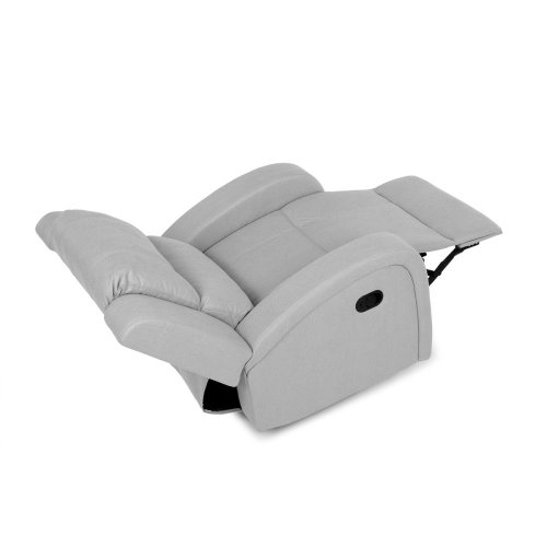 TV a relaxační křeslo, manuální polohování, potah šedá látka v dekoru kůže - Brevné variany: Šedá