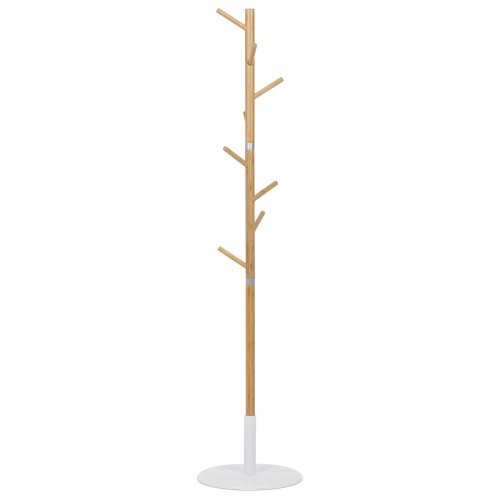 Věšák dřevěný stojanový, masiv bambus, černá + zlatá barva