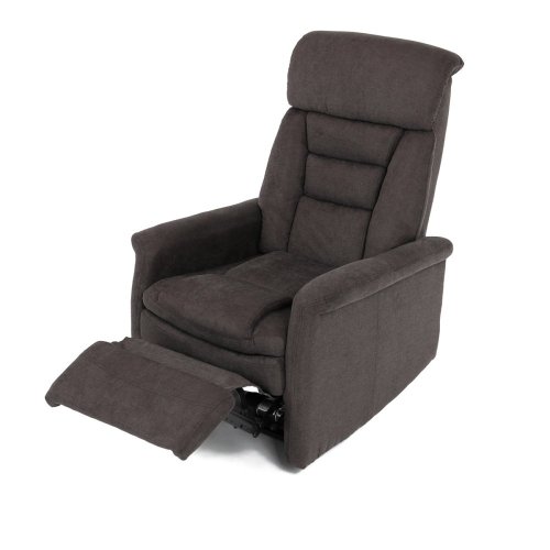 TV a relaxační křeslo s elektrickým ovládáním, potah hnědá látka
