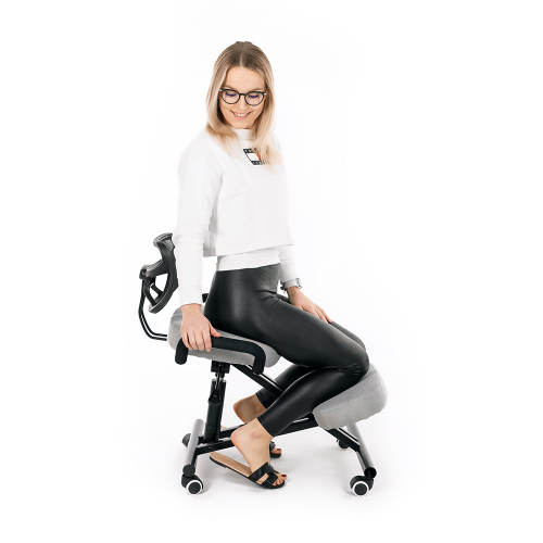 Ergonomická kľakačka, šedohnědá taupe / černá, RUFUS (0000254516) — Memela.cz
