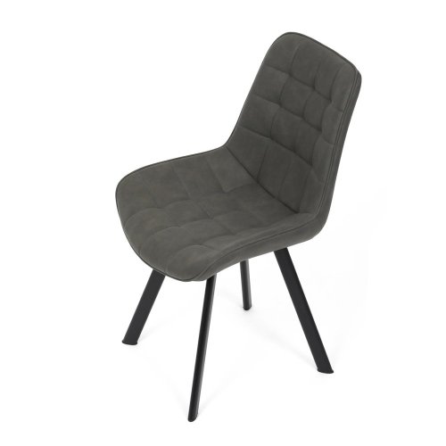 Židle jídelní, černá látka v dekoru broušené kůže, černý kov - Brevné variany: GRN3