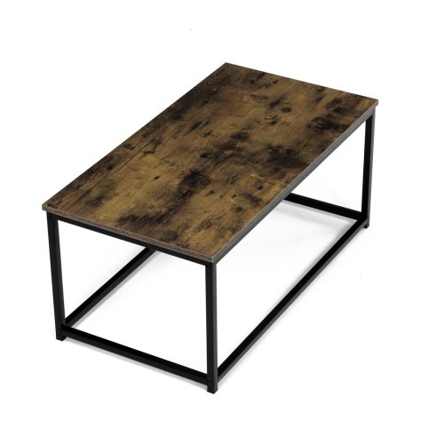 Stůl konferenční, 90x48x41 cm, MDF, dekor divoký dub, černý kov - Brevné variany: OLW