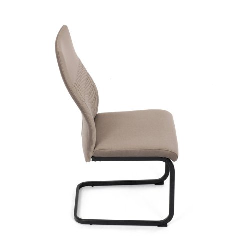Židle jídelní, cappucino látka, černý kov