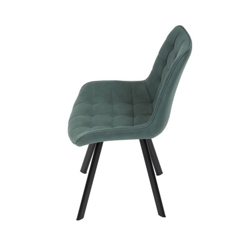 Židle jídelní, černá látka v dekoru broušené kůže, černý kov - Brevné variany: GRN3