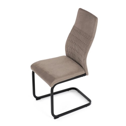 Židle jídelní, cappucino látka, černý kov