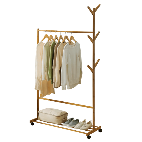 Pojízdný věšák, bambus, šířka 100cm, VIKIR TYP 3 (0000255635) — Memela.cz