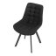 Židle jídelní, černá látka v dekoru broušené kůže, černý kov - Brevné variany: GRN3