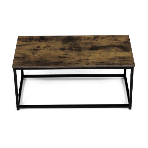 Stůl konferenční, 90x48x41 cm, MDF, dekor divoký dub, černý kov - Brevné variany: OLW