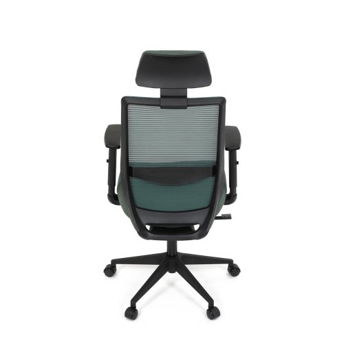 Židle kancelářská, černá MESH síťovina, černá látka, plastový kříž, synchronní mechanismus, kolečka pro tvrdé povrchy - Brevné variany: Zelená