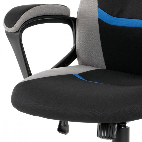 Kancelářská a herní židle, potah modrá, šedá a černá látka, houpací mechanismus - Brevné variany: Růžová