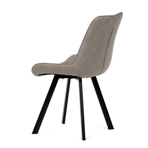 Židle jídelní, černá látka v dekoru broušené kůže, černý kov - Brevné variany: GRN3