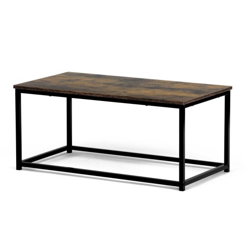 Stůl konferenční, 90x48x41 cm, MDF, dekor divoký dub, černý kov - Brevné variany: OLW