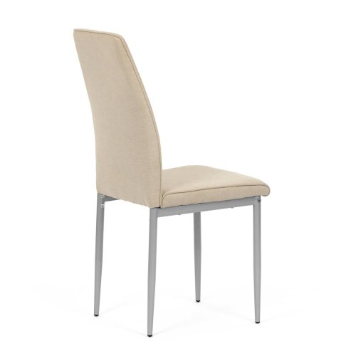 Židle jídelní, béžová látka, šedé kovové nohy - Brevné variany: Hnědá
