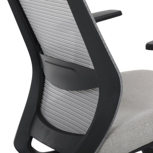 Židle kancelářská, černá MESH síťovina, černá látka, plastový kříž, synchronní mechanismus, kolečka pro tvrdé povrchy - Brevné variany: Zelená