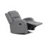 TV a relaxační křeslo, manuální polohování, potah šedá látka v dekoru kůže - Brevné variany: Šedá
