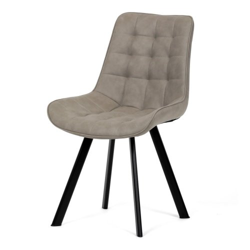 Židle jídelní, černá látka v dekoru broušené kůže, černý kov - Brevné variany: GRN3