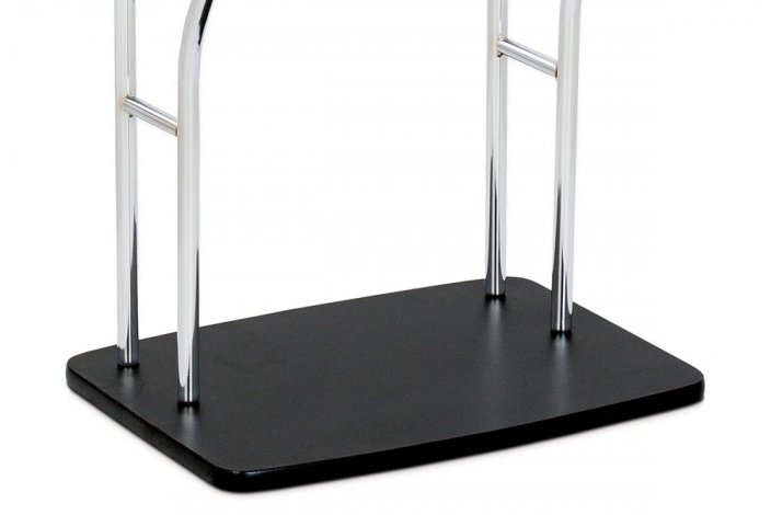 Němý sluha, výška 108 cm, MDF - černý matný lak, kov - chrom, nosnost 5 kg - Brevné variany: Bílá