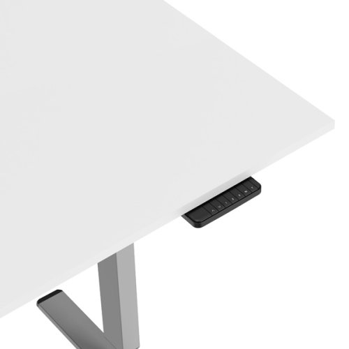 Rám stolu, elektricky nastavitelná výška, rozsah 500 mm, antikolizní systém, šedý, 100 kg nosnost, Powerton