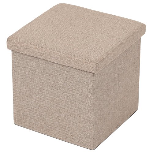 Taburet s úložným prostorem, látka černá - Brevné variany: Šedá