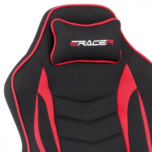 Herní a kancelářské křeslo E-racer, potah šedá a černá látka, HM