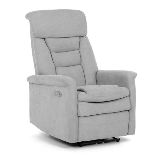 TV a relaxační křeslo s elektrickým ovládáním, potah hnědá látka