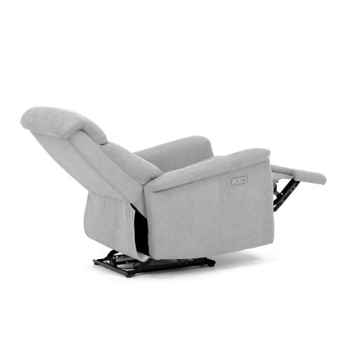 TV a relaxační křeslo s elektrickým ovládáním, potah hnědá látka