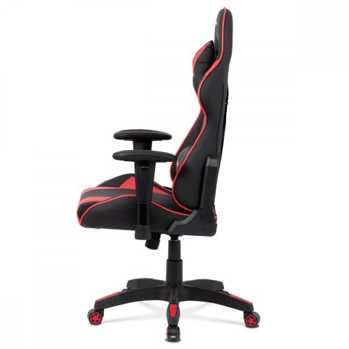 Kancelářská židle houpací mech., černá koženka, plast. kříž