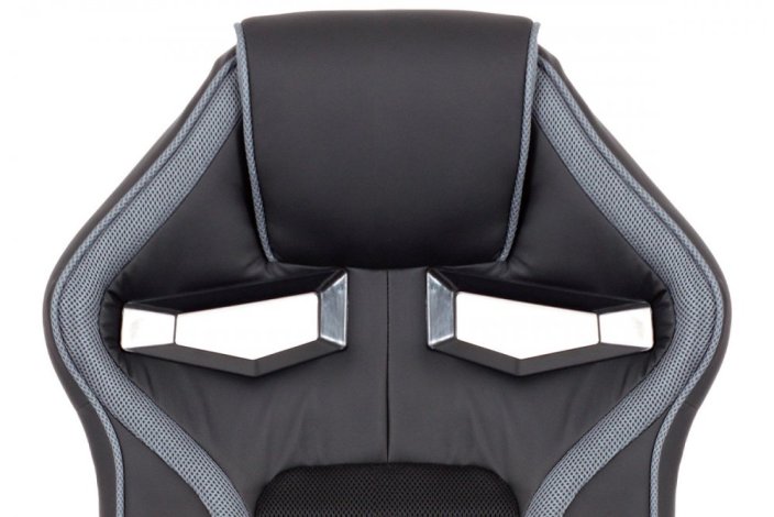 Kancelářská židle, potah černá ekokůže, černá a šedá látka MESH, černý plastový - Brevné variany: Červená
