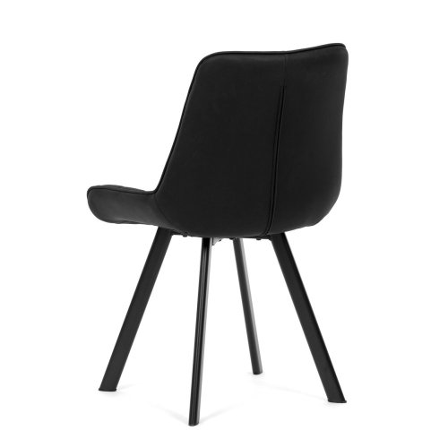 Židle jídelní, černá látka v dekoru broušené kůže, černý kov - Brevné variany: GRN3