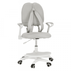 Rostoucí židle s podnoží a šlemi, šedá/bílá, ANAIS (0000269164) — Memela.cz
