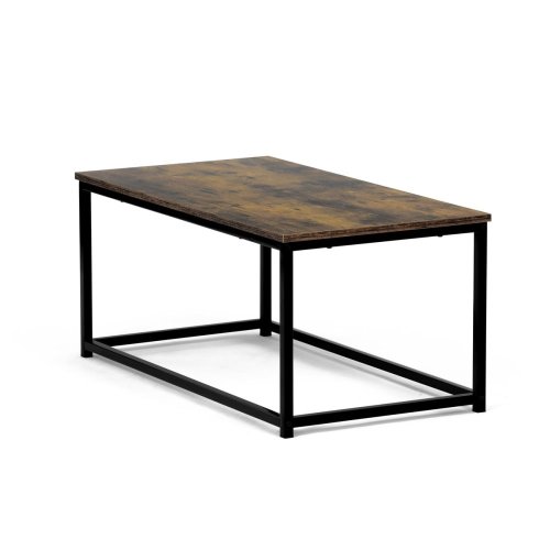 Stůl konferenční, 90x48x41 cm, MDF, dekor divoký dub, černý kov - Brevné variany: OLW