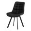 Židle jídelní, černá látka v dekoru broušené kůže, černý kov - Brevné variany: GRN3