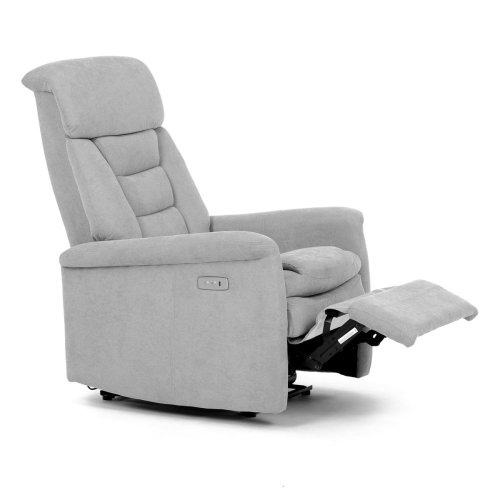 TV a relaxační křeslo s elektrickým ovládáním, potah hnědá látka