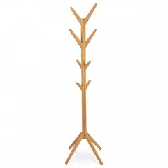 Věšák dřevěný stojanový, masiv bambus, přírodní odstín