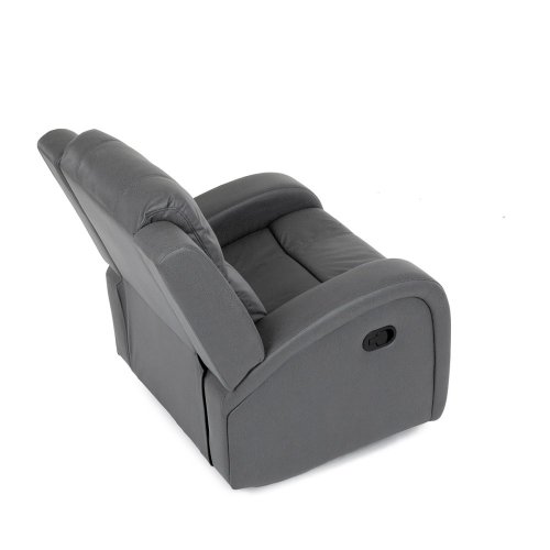 TV a relaxační křeslo, manuální polohování, potah šedá látka v dekoru kůže - Brevné variany: Šedá