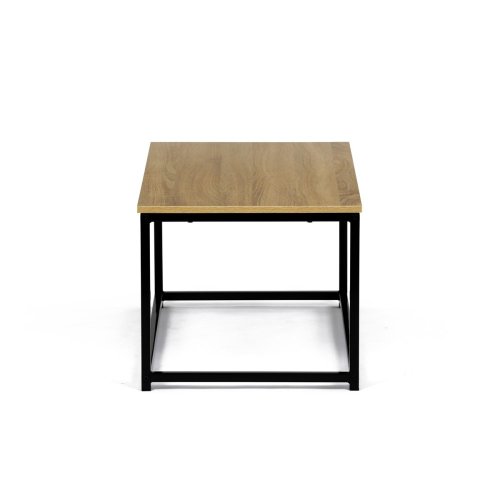 Stůl konferenční, 90x48x41 cm, MDF, dekor divoký dub, černý kov - Brevné variany: OLW