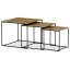 Sada 3 konferenčních stolů, MDF deska, dekor divoký dub, černý kov - Brevné variany: Ořech