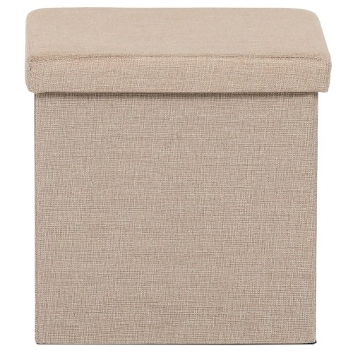 Taburet s úložným prostorem, látka černá - Brevné variany: Šedá