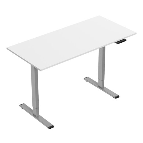 Rám stolu, elektricky nastavitelná výška, rozsah 500 mm, antikolizní systém, šedý, 100 kg nosnost, Powerton