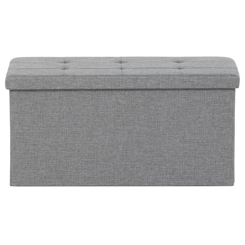 Taburet s úložným prostorem, látka černá - Brevné variany: Šedá