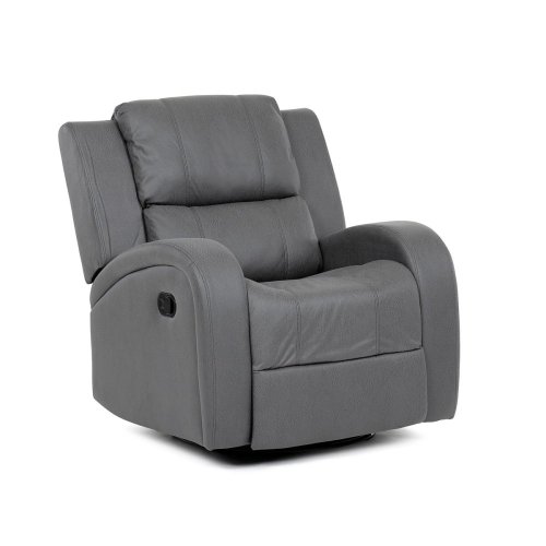 TV a relaxační křeslo, manuální polohování, potah šedá látka v dekoru kůže - Brevné variany: Šedá